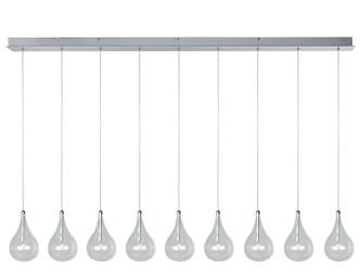 ET2 - E23119-18 - Nine Light Pendant - Larmes - Polished Chrome