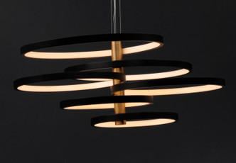 Hoopla LED Pendant (E24327-BKGLD)