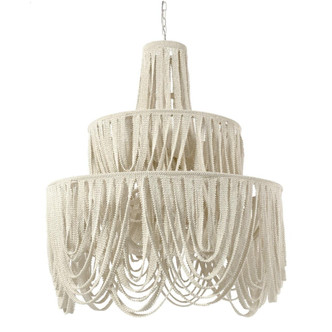Palecek - 2121-79 - Eight Light Chandelier - Selita - Off-White