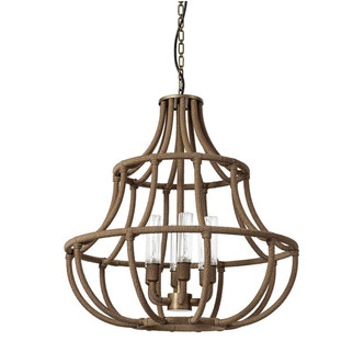 Palecek - 2216-79 - Six Light Chandelier - Yvette - Light Bronze /Natural
