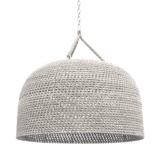Palecek - 2411-03 - Three Light Pendant - Green Oaks - Nickel /White