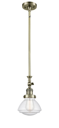 manufacturer_finish:Antique Brass|manufacturer_glass:Seedy Olean|light_output:245.00lm|color_temperature:2100K|cri:98