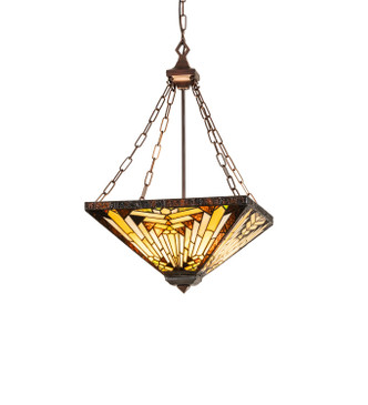 Meyda Tiffany - 22861 - Four Light Pendant - Nuevo Mission - Mahogany Bronze