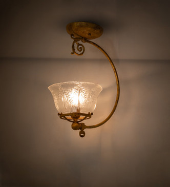 Gas & Electric One Light Auburn Wheat Semi-Flush Mount (292743)