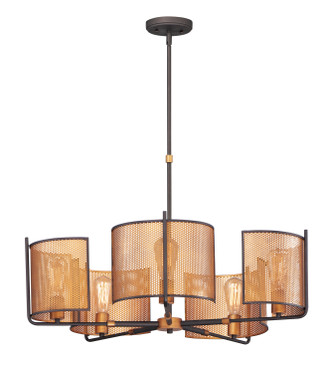 Maxim - 31215OIAB - Five Light Chandelier - Caspian - Oil Rubbed Bronze / Antique Brass
