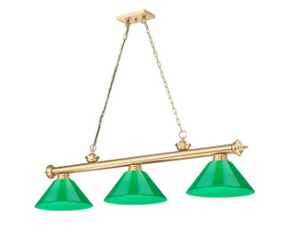 Z-Lite - 2306-3HBR-PGR - Three Light Billiard - Cordon - Heritage Brass