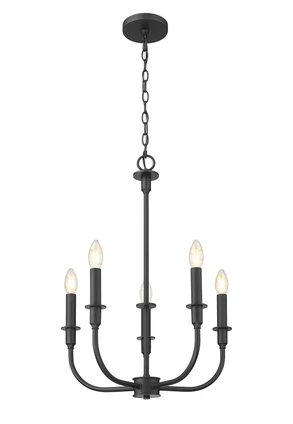 Tova Five Light Chandelier (3049-18C-MB)