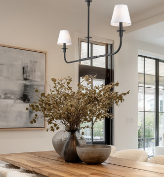 Tova Two Light Linear Chandelier (3049-42L-MB)