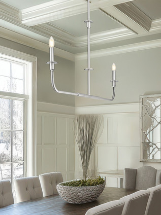 Tova Two Light Linear Chandelier (3049-60L-BN)
