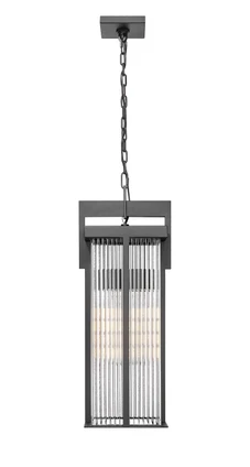 Fortis Two Light Outdoor Chain Mount Ceiling Fixture (5031CHB-BK)