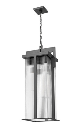 Fortis Three Light Outdoor Chain Mount Ceiling Fixture (5031CHXL-BK)