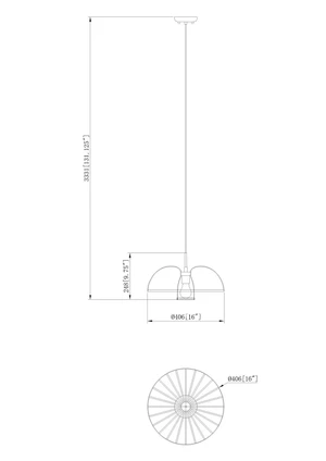Valencia One Light Pendant (623P16-MGLD)
