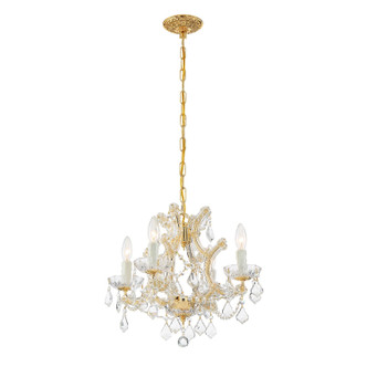 Maria Theresa Four Light Mini Chandelier (4474-GD-CL-SAQ)