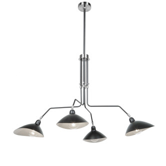 Artcraft - AC11214 - Four Light Chandelier - Nero - Black/White Interior