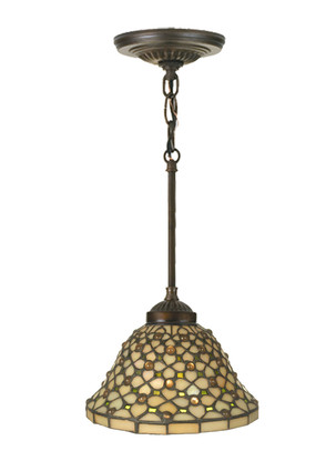 Meyda Tiffany - 111706 - One Light Mini Pendant - Diamond & Jewel - Mahogany Bronze