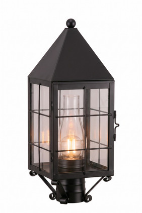 Innovations - 9520-H-BK-CL-C - One Light Post Lantern - Ashford - Matte Black