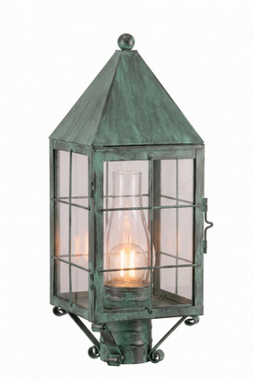 Innovations - 9520-H-VG-CL-C - One Light Post Lantern - Ashford - Verde Green