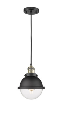 Innovations - 201C-BAB-HFS-62-BK-LED - LED Mini Pendant - Franklin Restoration - Black Antique Brass