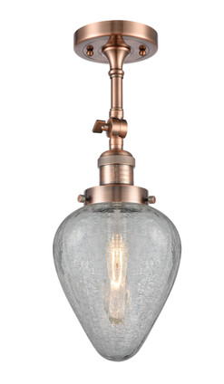 Innovations - 201F-AC-G165-LED - LED Semi-Flush Mount - Franklin Restoration - Antique Copper