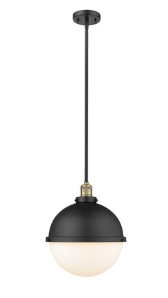 Innovations - 201S-BAB-HFS-121-BK - One Light Pendant - Franklin Restoration - Black Antique Brass
