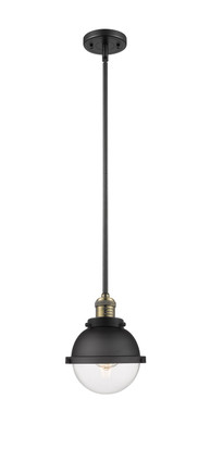 Innovations - 201S-BAB-HFS-62-BK-LED - LED Mini Pendant - Franklin Restoration - Black Antique Brass