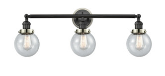 Innovations - 205BK-BPPN-HRPN-G204-6 - Three Light Bath Vanity - Franklin Restoration - Matte Black