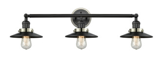 Innovations - 205BK-BPPN-HRPN-M6-BK - Three Light Bath Vanity - Franklin Restoration - Matte Black
