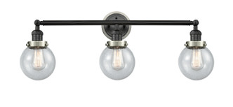 Innovations - 205BK-BPSN-HRSN-G204-6 - Three Light Bath Vanity - Franklin Restoration - Matte Black