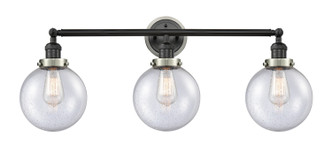 Innovations - 205BK-BPSN-HRSN-G204-8 - Three Light Bath Vanity - Franklin Restoration - Matte Black