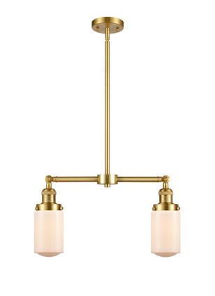 Innovations - 209-SG-G311 - Two Light Island Pendant - Franklin Restoration - Satin Gold