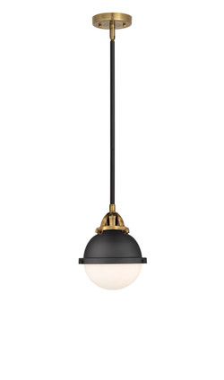 Innovations - 288-1S-BAB-HFS-61-BK - One Light Mini Pendant - Nouveau 2 - Black Antique Brass