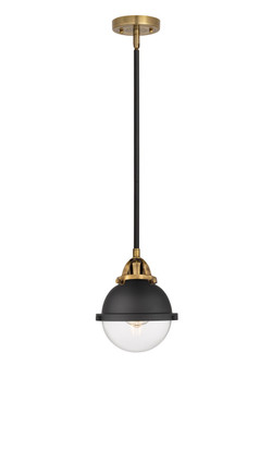 Innovations - 288-1S-BAB-HFS-62-BK-LED - LED Mini Pendant - Nouveau 2 - Black Antique Brass