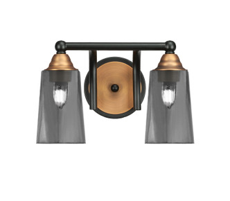 Toltec Lighting - 3422-MBBR-262 - Two Light Bath Bar - Paramount - Matte Black & Bass