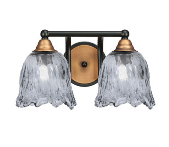 Toltec Lighting - 3422-MBBR-4232 - Two Light Bath Bar - Paramount - Matte Black & Bass