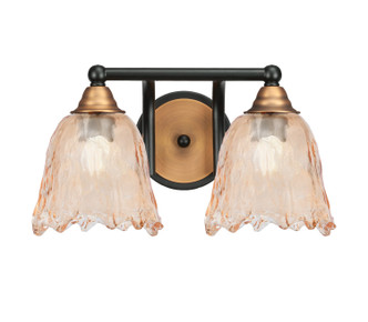 Toltec Lighting - 3422-MBBR-4233 - Two Light Bath Bar - Paramount - Matte Black & Bass
