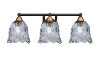 Toltec Lighting - 3423-MBBR-4232 - Three Light Bath Bar - Paramount - Matte Black & Bass