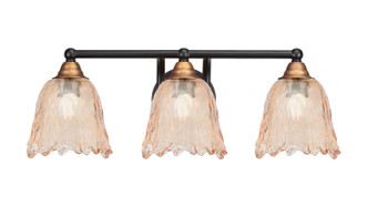 Toltec Lighting - 3423-MBBR-4233 - Three Light Bath Bar - Paramount - Matte Black & Bass