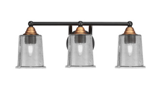Toltec Lighting - 3423-MBBR-5032 - Three Light Bath Bar - Paramount - Matte Black & Bass