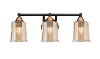 Toltec Lighting - 3423-MBBR-5033 - Three Light Bath Bar - Paramount - Matte Black & Bass