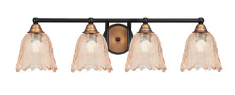 Toltec Lighting - 3424-MBBR-4233 - Four Light Bath Bar - Paramount - Matte Black & Bass