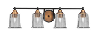 Toltec Lighting - 3424-MBBR-5032 - Four Light Bath Bar - Paramount - Matte Black & Bass