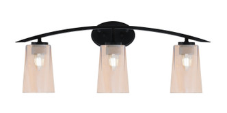 Toltec Lighting - 3723-MB-263 - Three Light Bath Bar - Kurve - Matte Black