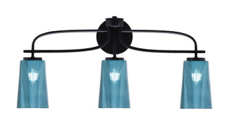 Toltec Lighting - 3913-MB-265 - Three Light Bath Bar - Cavella - Matte Black