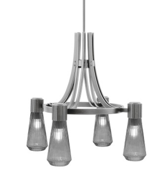 Toltec Lighting - 4814-GP-882 - Four Light Chandelier - Everleigh - Graphite