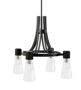Toltec Lighting - 4814-MB-880 - Four Light Chandelier - Everleigh - Matte Black
