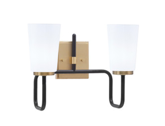 Toltec Lighting - 6222-MBNAB-261 - Two Light Bath Bar - Sandia - Matte Black & New Age Brass