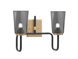 Toltec Lighting - 6222-MBNAB-262 - Two Light Bath Bar - Sandia - Matte Black & New Age Brass