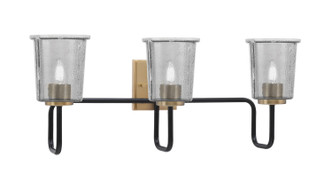 Toltec Lighting - 6223-MBNAB-5032 - Three Light Bath Bar - Sandia - Matte Black & New Age Brass