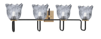 Toltec Lighting - 6224-MBNAB-4232 - Four Light Bath Bar - Sandia - Matte Black & New Age Brass