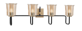 Toltec Lighting - 6224-MBNAB-5033 - Four Light Bath Bar - Sandia - Matte Black & New Age Brass